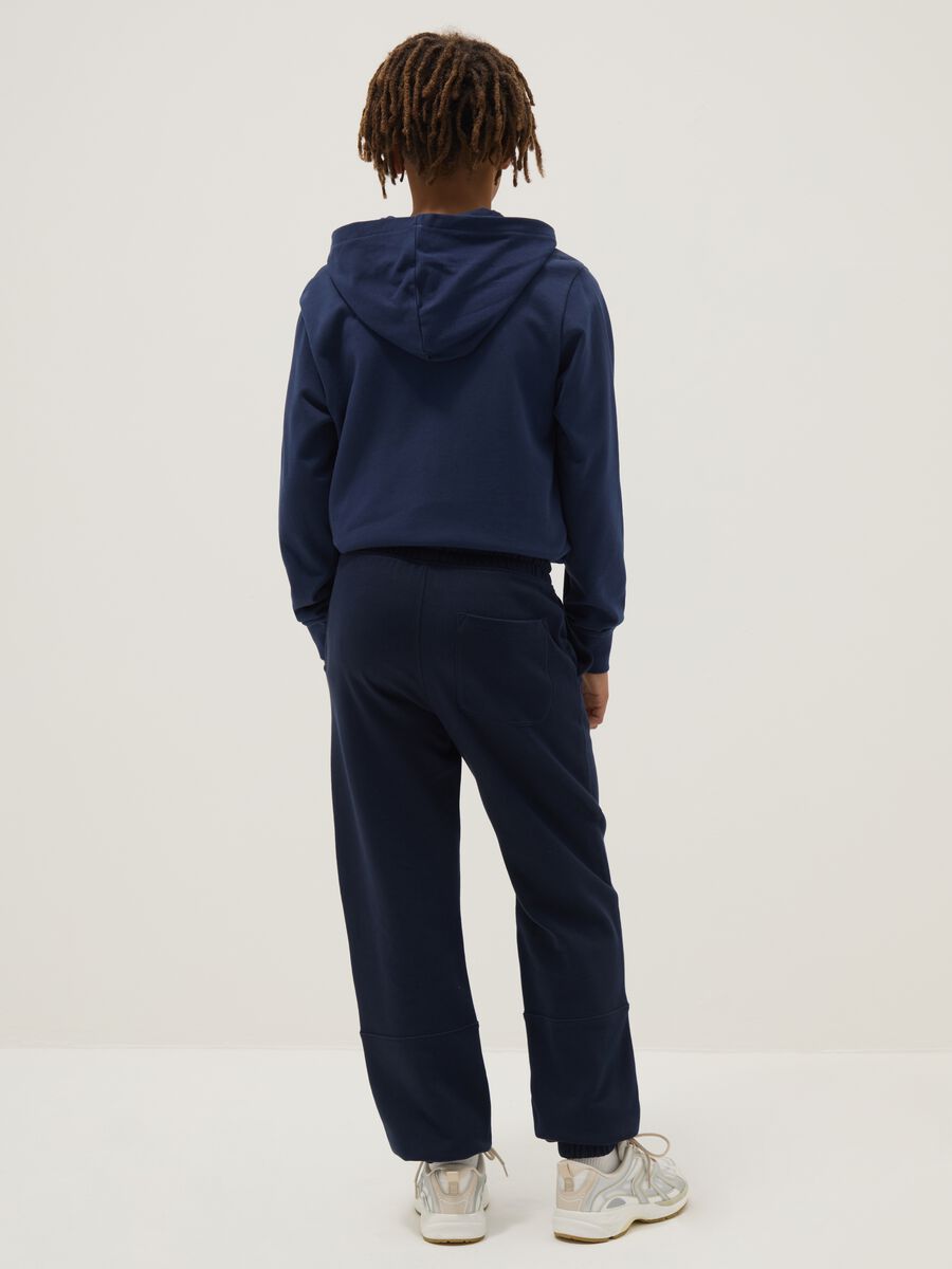 Boy's Blue Jogger Trousers in Pure Organic Cotton Regular Fit_1