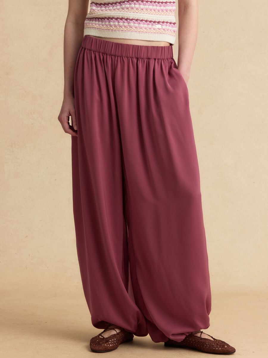Rosa Joggerhose im Relaxed Fit mit elastischem Bund_1