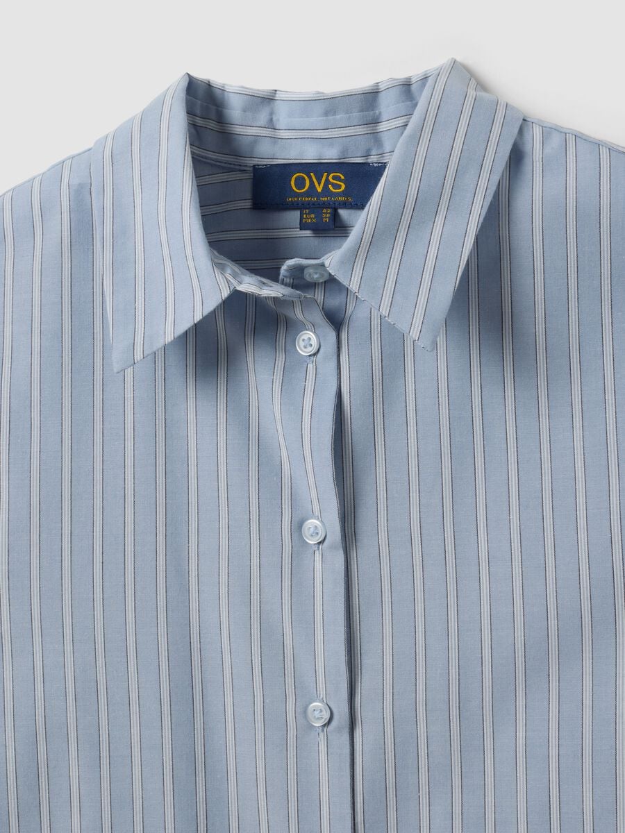 Blue striped long-sleeve slim-fit shirt_5