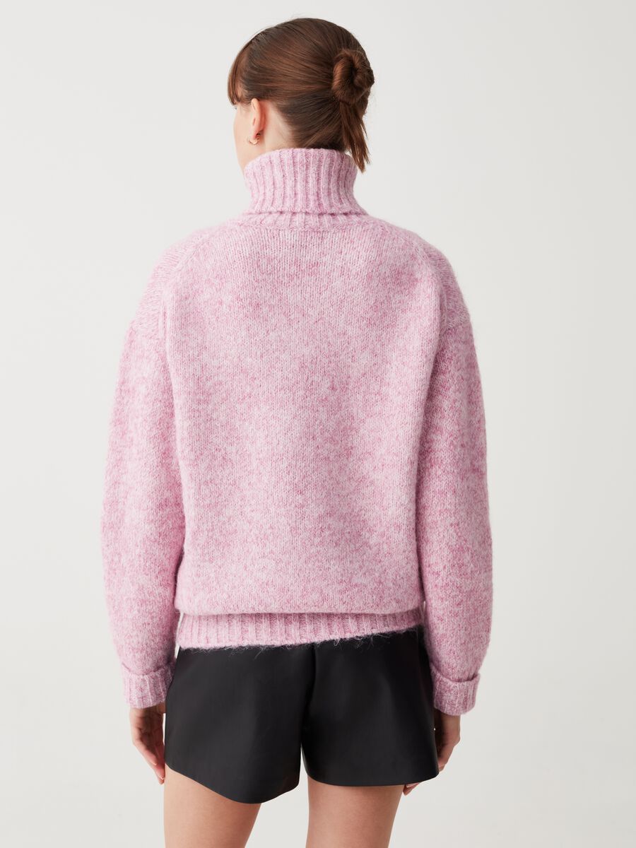 Mélange pullover with high neck_2