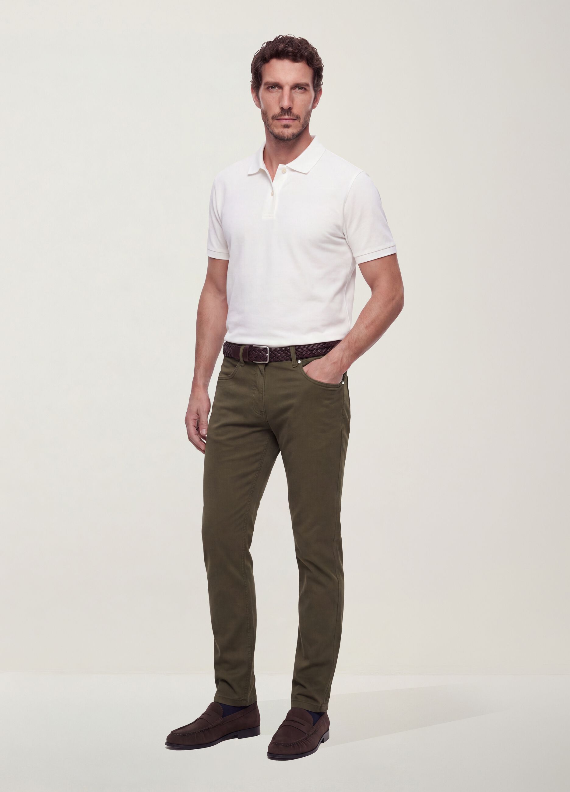 &Pi;&rho;ά&sigma;&iota;&nu;&omicron; &pi;&alpha;&nu;&tau;&epsilon;&lambda;ό&nu;&iota; slim fit &alpha;&pi;ό &epsilon;&lambda;&alpha;&sigma;&tau;&iota;&kappa;ό &beta;&alpha;&mu;&beta;&alpha;&kappa;&epsilon;&rho;ό twill