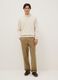 Regular Fit Beige Crew Neck Sweater in Pure Cotton_1