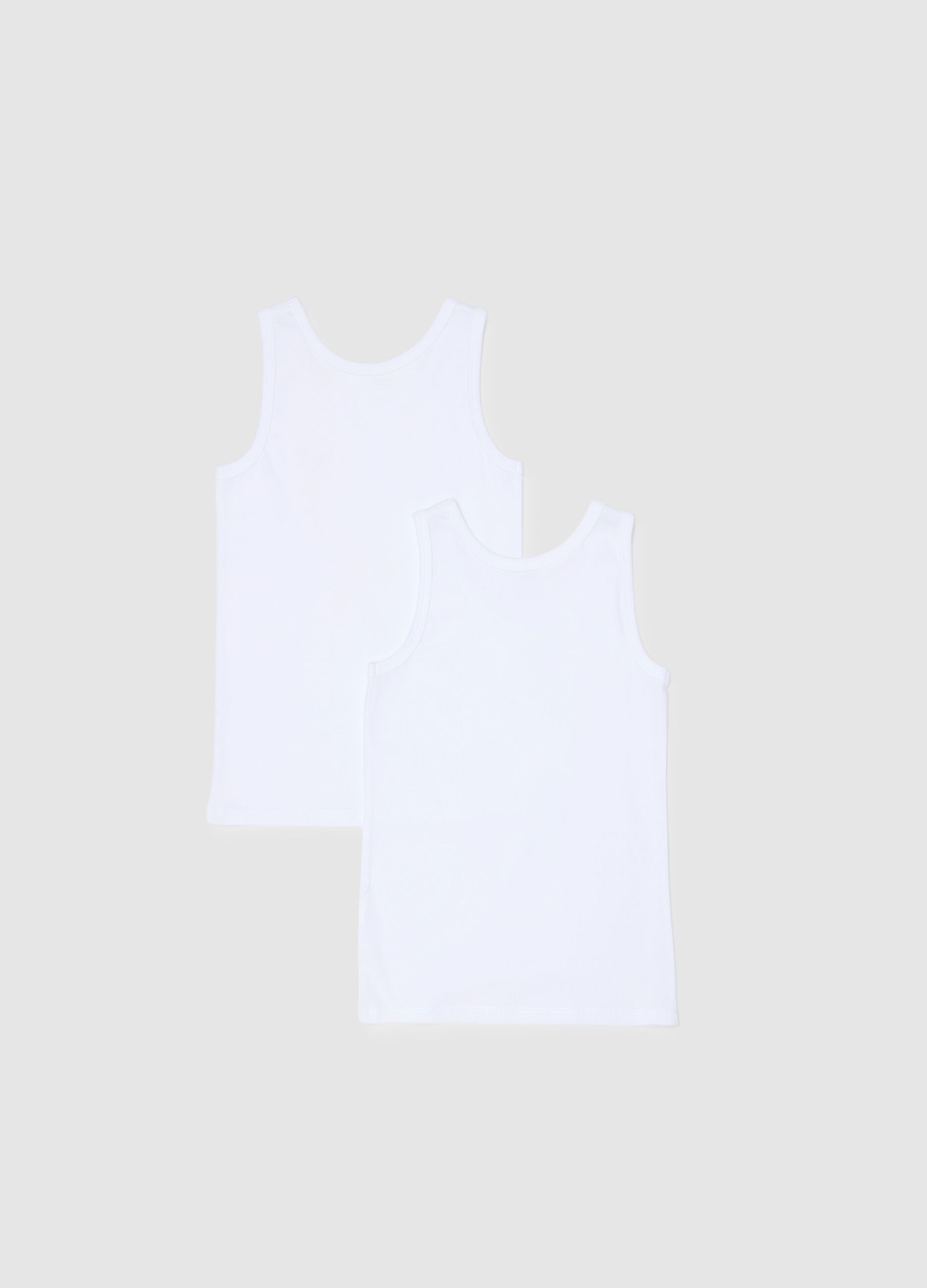 Pack of two white children's vests in pure cotton regular fit