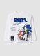 White pure cotton Sonic print oversized fit T-shirt_0