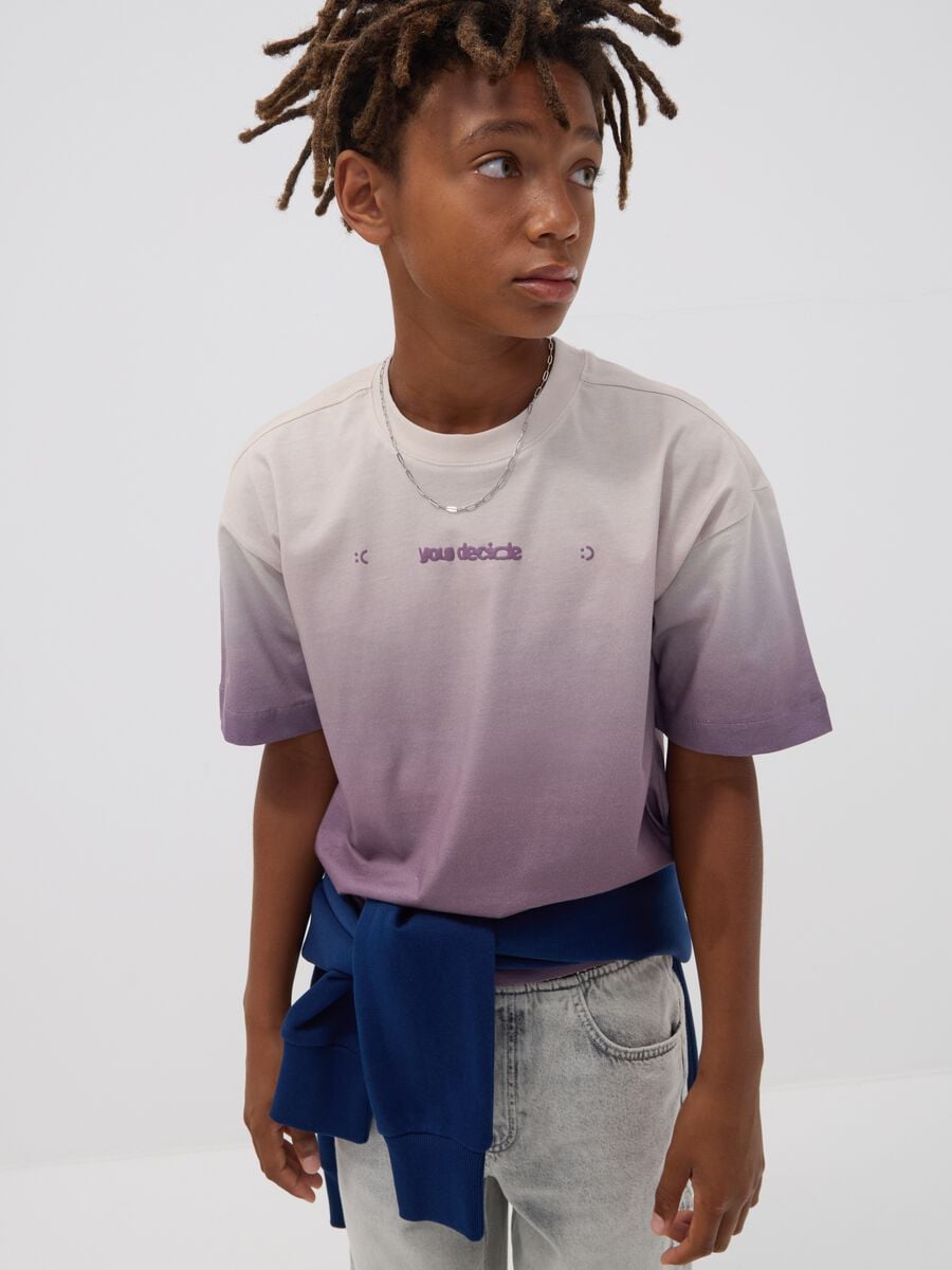 T-shirt oversize d&eacute;grad&eacute; en pur coton pour gar&ccedil;on_0