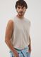 Canotta girocollo grigia in puro cotone relaxed fit_0