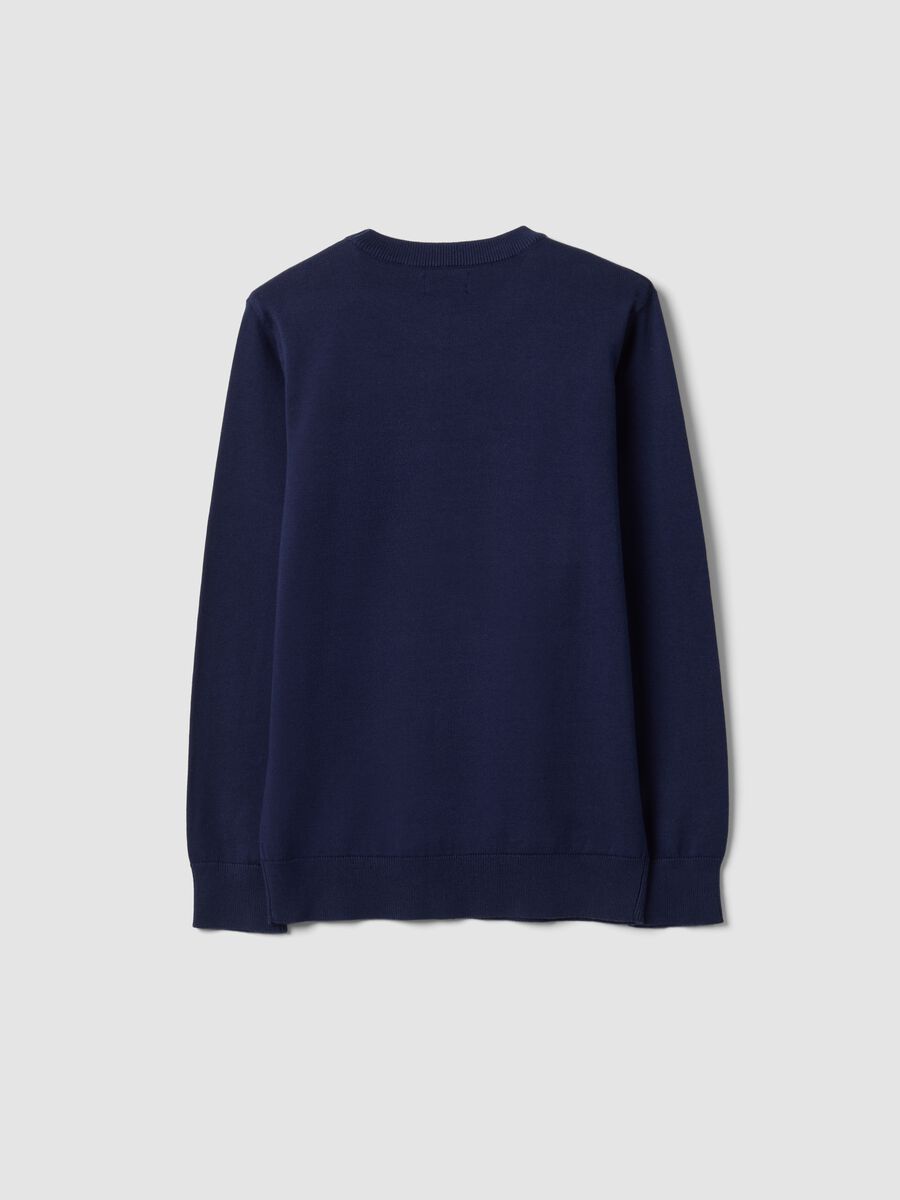 Blue long-sleeve pure cotton regular-fit top for boys_1