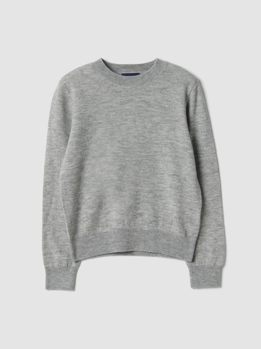 Grey pure wool long-sleeve jumper, regular fit_3