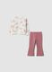 White and pink pure cotton sweatshirt and trousers set for baby girl_0