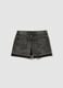 Girls&rsquo; grey pure cotton denim shorts, straight fit_4