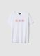 White pure cotton T-shirt with printed design, regular fit_4