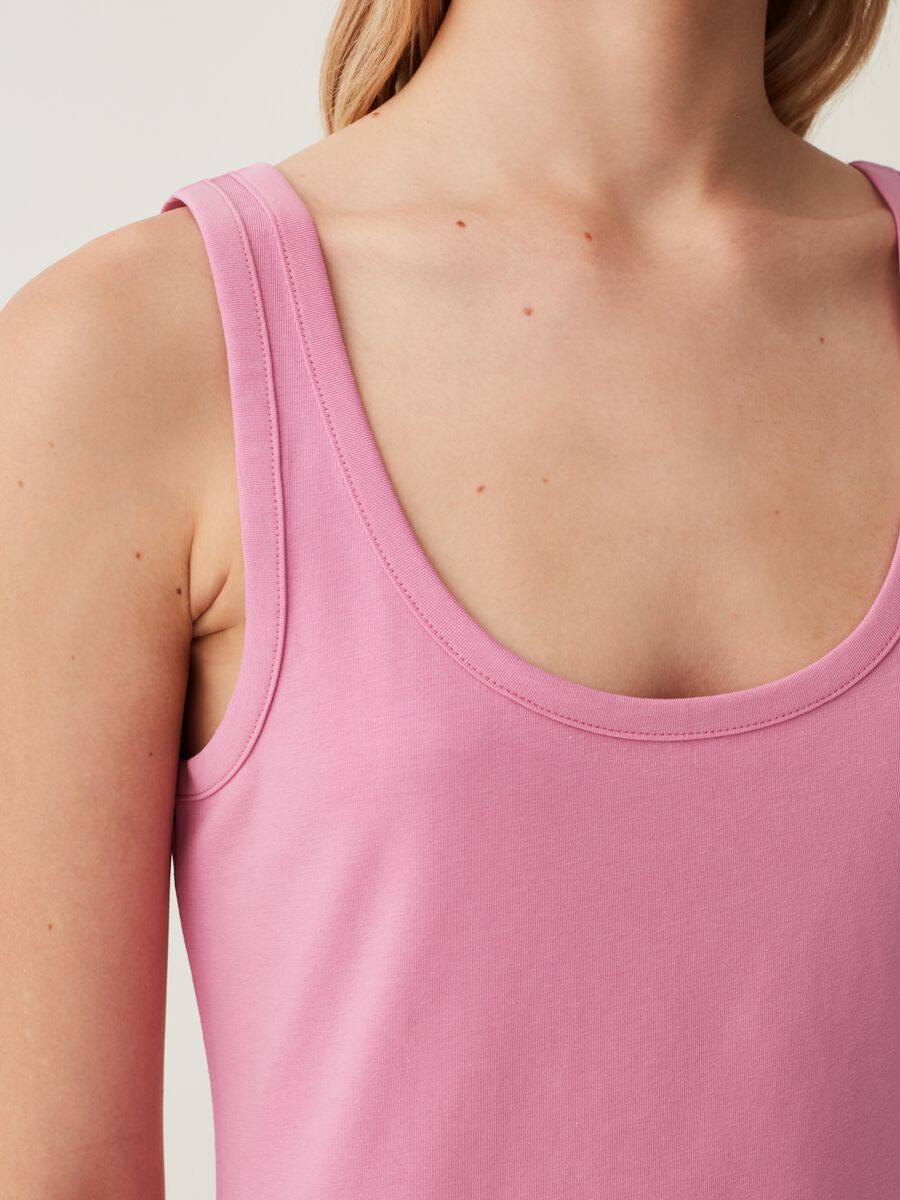 Tank top in stretch cotton._3