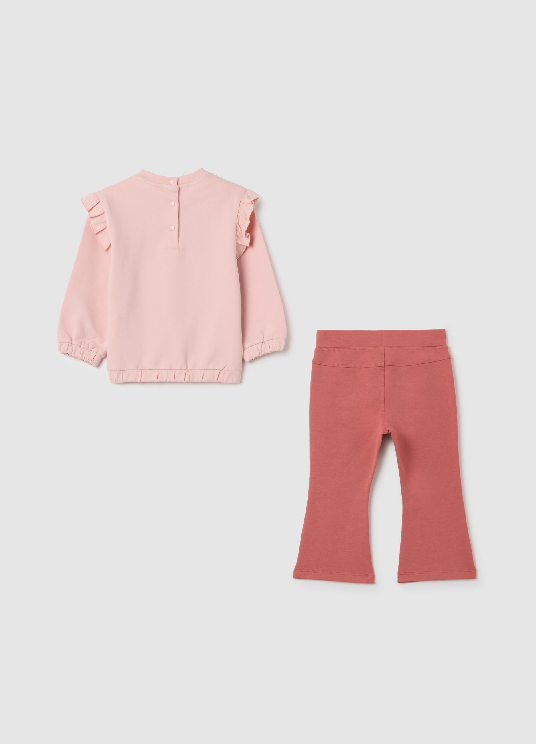Pink stretch cotton set for girls
