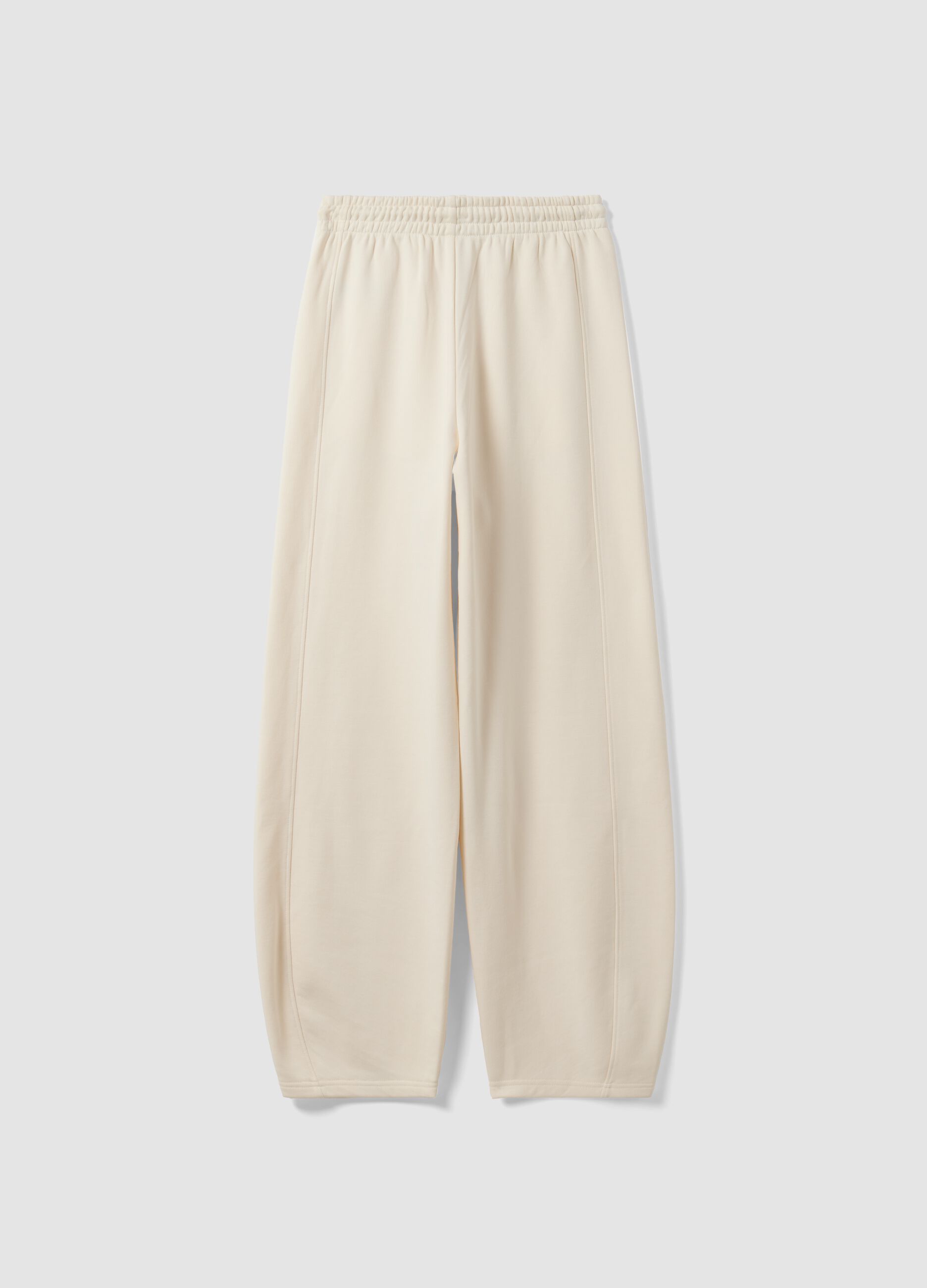 Jogger bianchi in misto cotone barrel fit