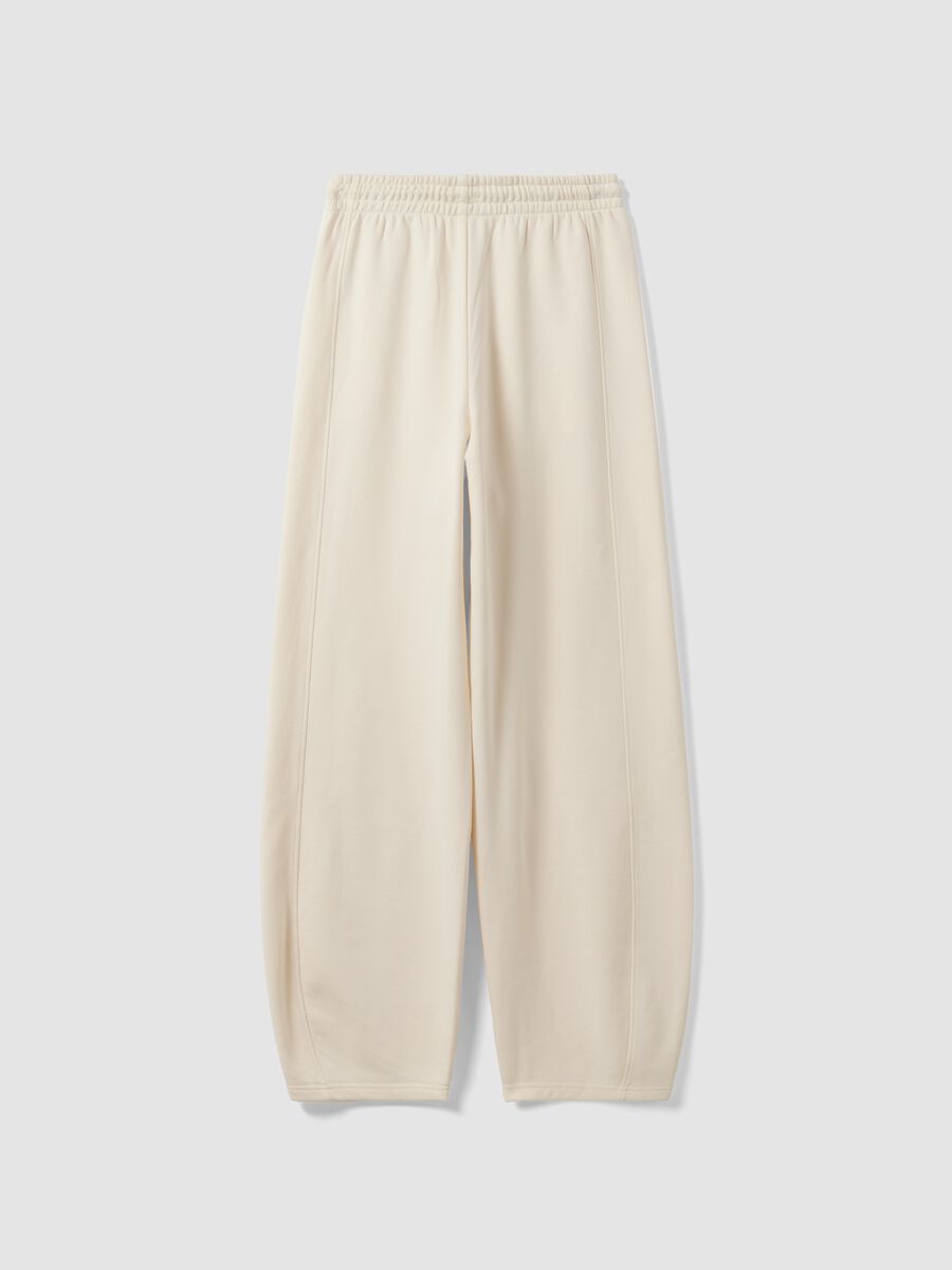 Jogger bianchi in misto cotone barrel fit_2