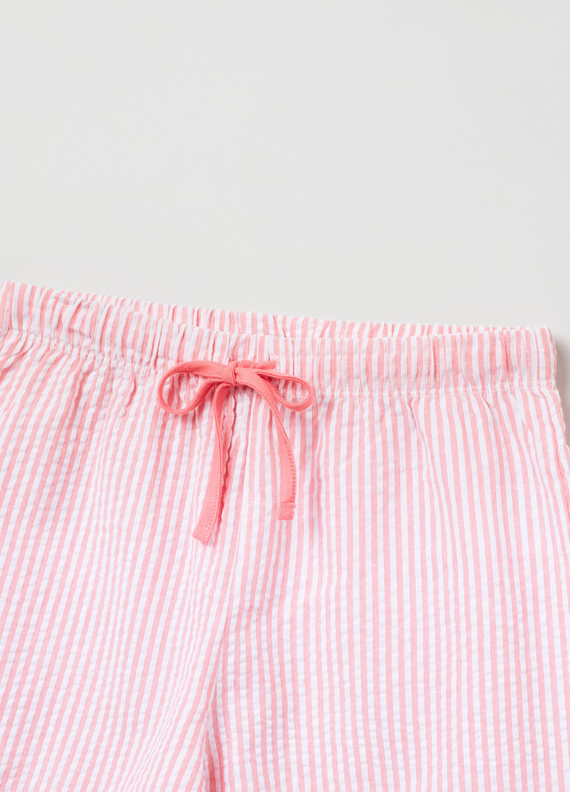 Pijama corto de algodón de rayas