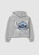 Girls' grey regular fit cotton blend sweatshirt with Stitch_3