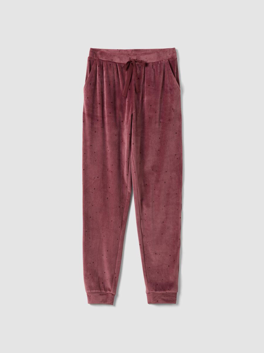 Rosa Pyjama-Hose aus Stretchstoff mit Sternchenmuster_4