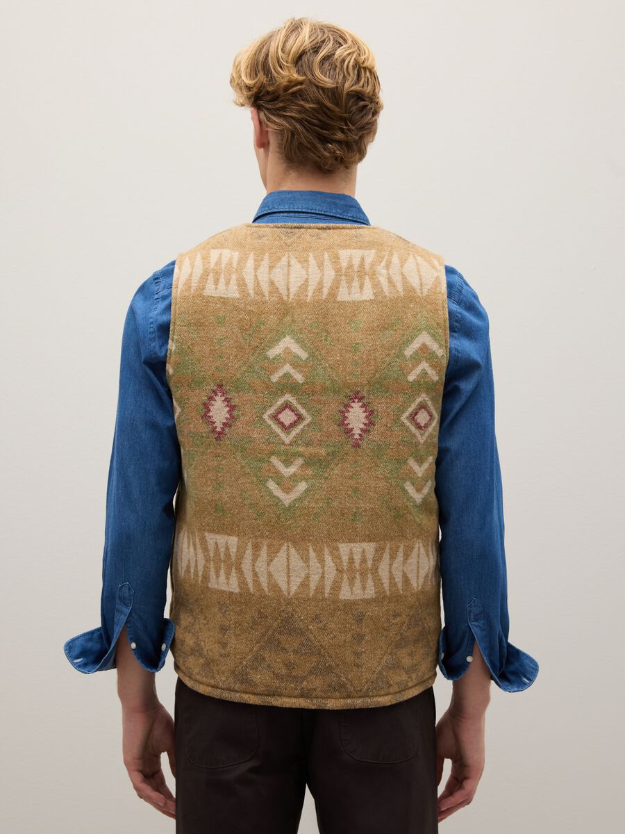 Multicolour wool blend waistcoat with buttons_3