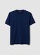 Blaues Rundhals-T-Shirt aus reiner Supima-Baumwolle, Regular Fit_0