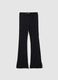Black stretch cotton girls&rsquo; flare leggings_3