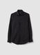 Black slim-fit stretch cotton poplin shirt_0