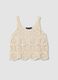 Beige pure cotton crochet tank top_4