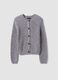 Grey pure cotton knit cardigan in regular fit_4