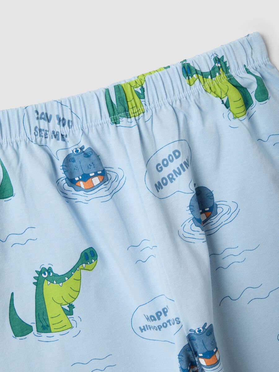 Kids' sky blue pure cotton pyjamas regular fit with prints_3