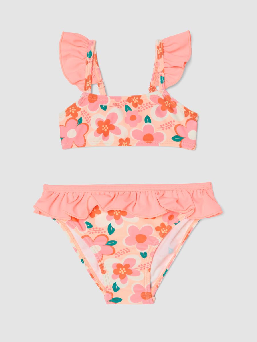Multicoloured floral baby girls&rsquo; stretch fabric bikini_0