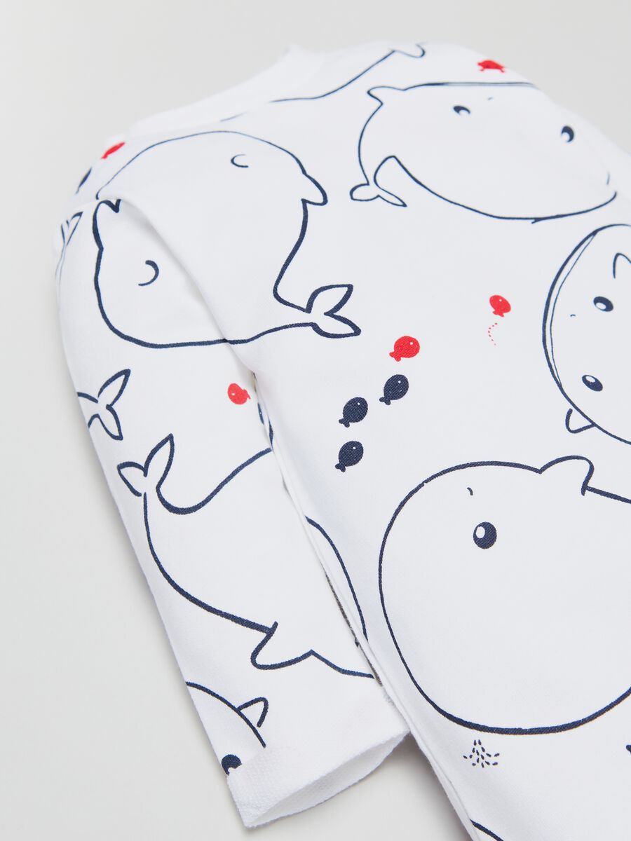 Onesie with whale and fish print_1