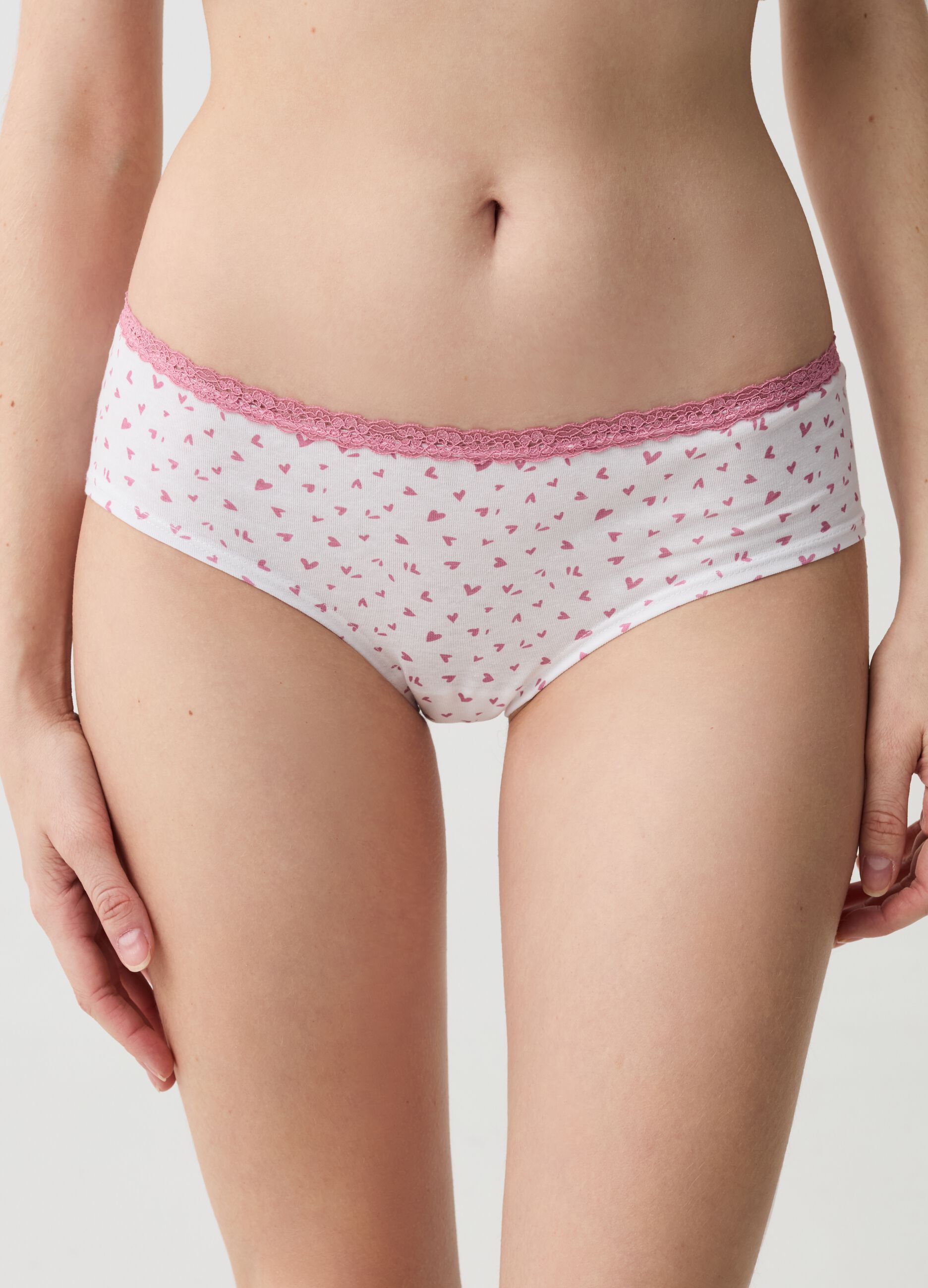 Two-pack French knickers with lace trim