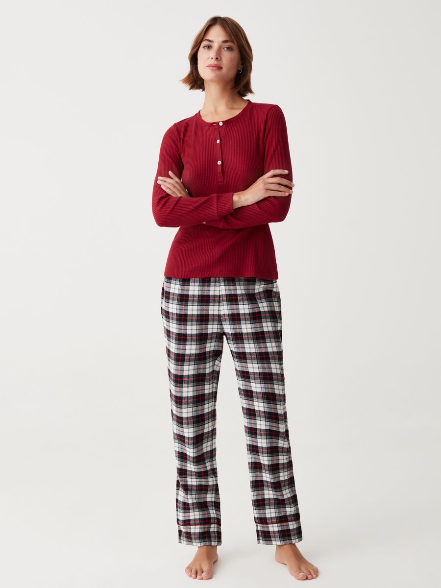 Cotton pyjamas with granddad neckline_1