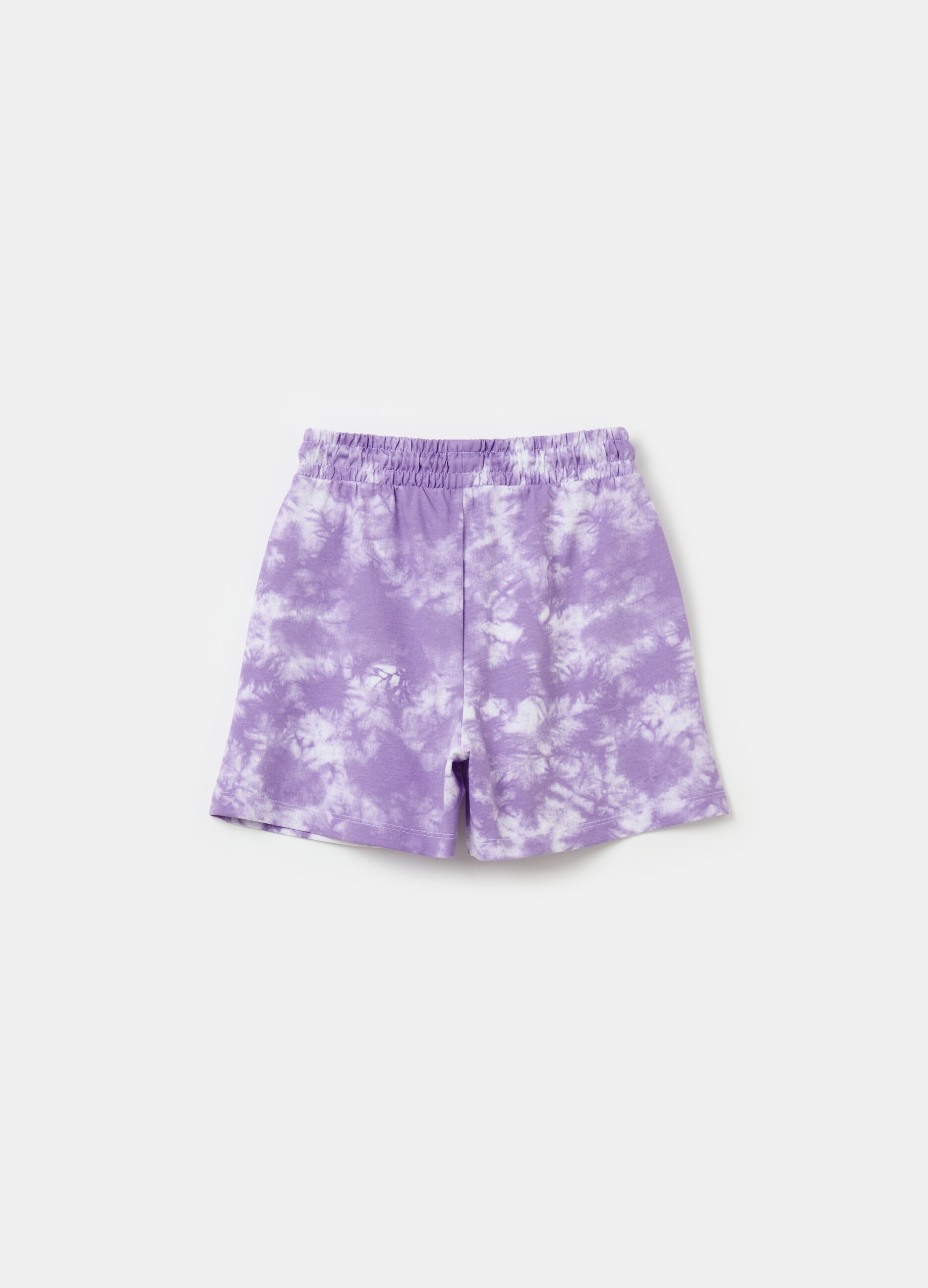 Tie dye shorts in French terry