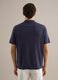 Short-sleeved blue pure cotton polo, regular fit with zip_2