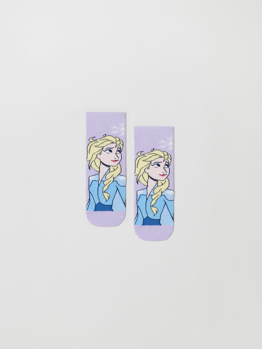 Non-slip socks with Frozen Elsa drawing._0