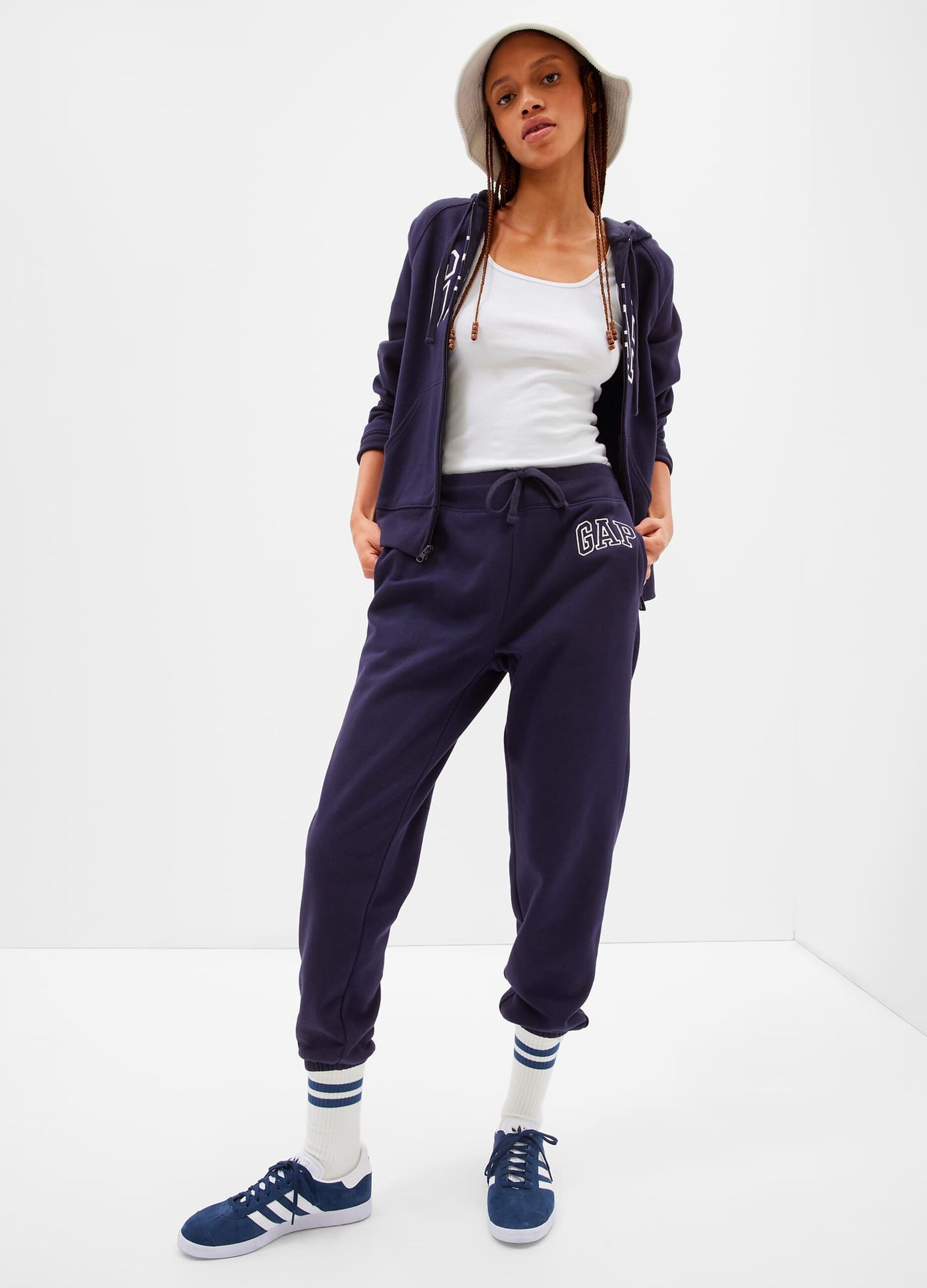 Fleece joggers with logo embroidery