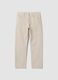 Jeans beige in twill di puro cotone straight fit_0