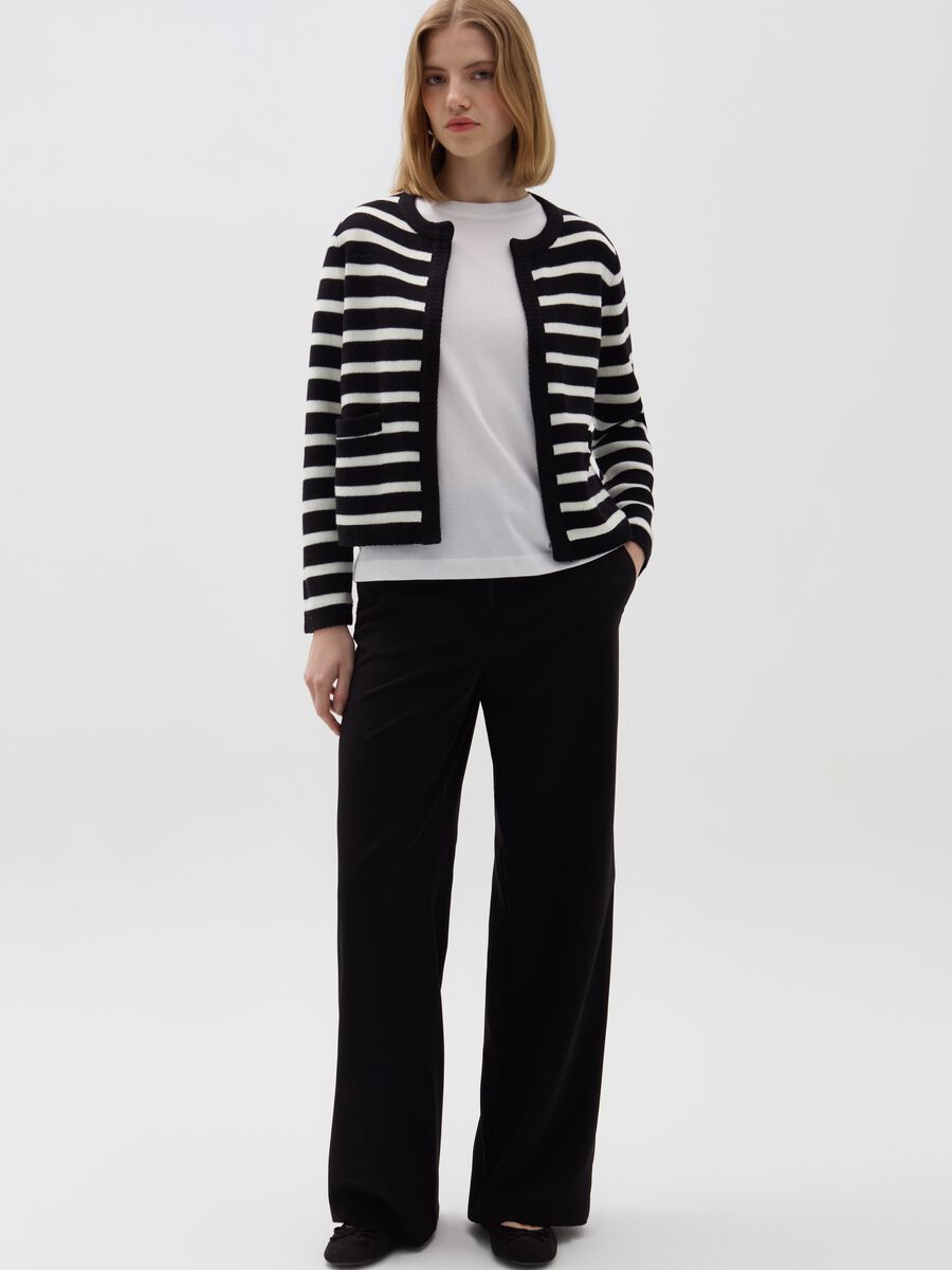 Open cardigan jacket with stripes_1