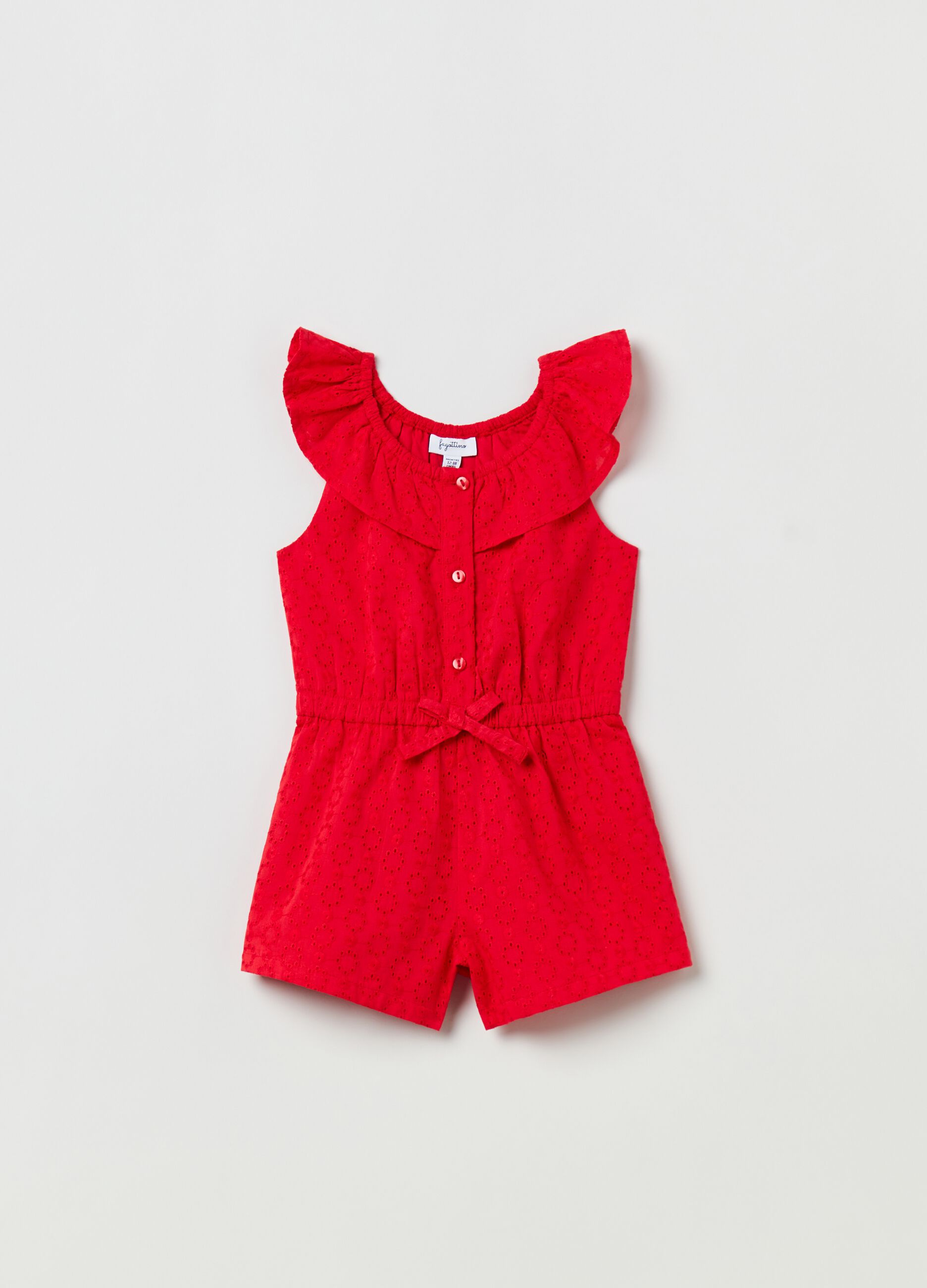 Broderie anglaise cotton romper suit