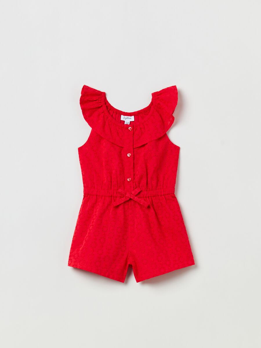 Broderie anglaise cotton romper suit_0