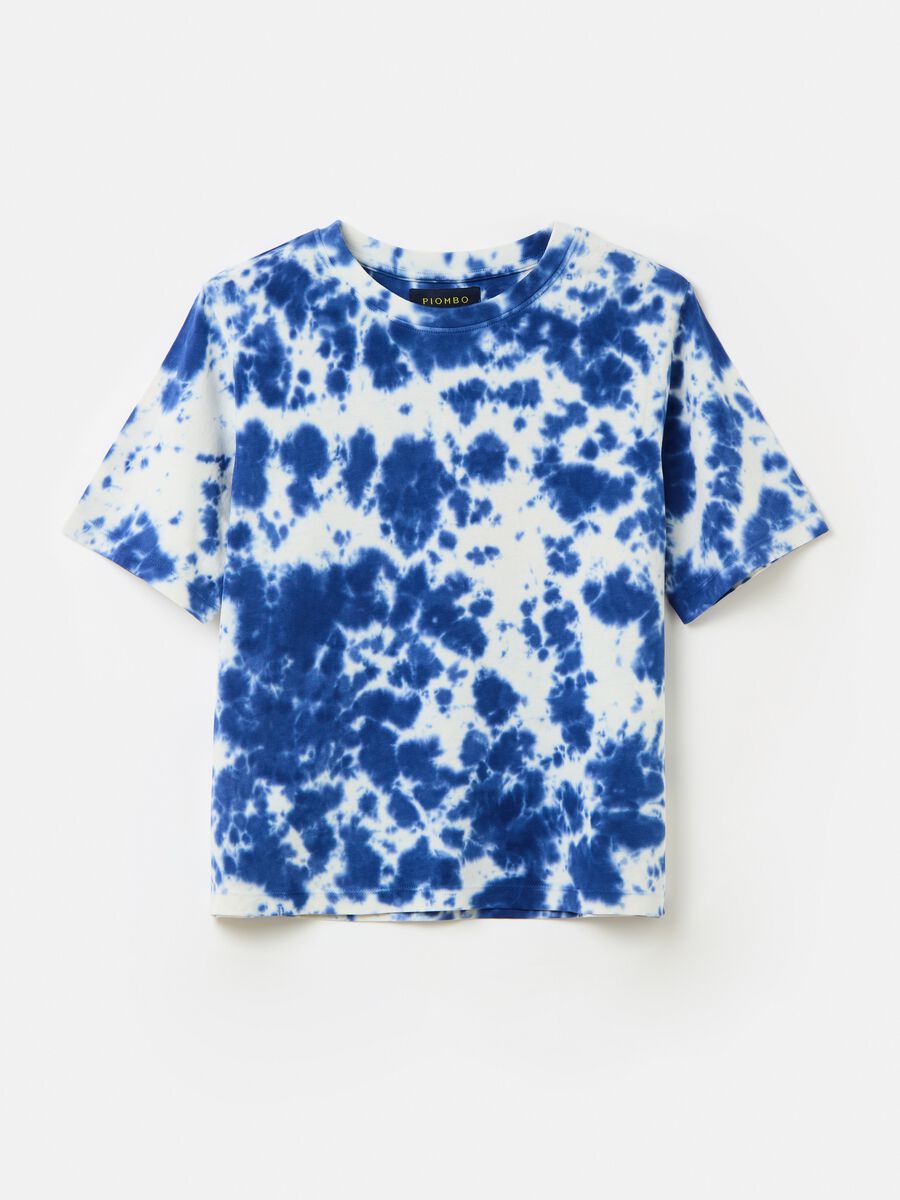 T-shirt in cotone con stampa Tie Dye_5