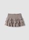 Girls&rsquo; multicolour checked stretch viscose skirt with ruffles_3