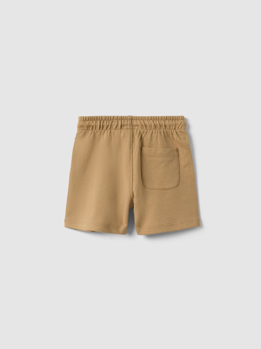 Beige Shorts aus reiner Baumwolle f&uuml;r Kinder mit regul&auml;rer Passform_1
