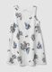 Wei&szlig;es Mini-Kleid aus reiner Baumwolle mit Blumenprint_4