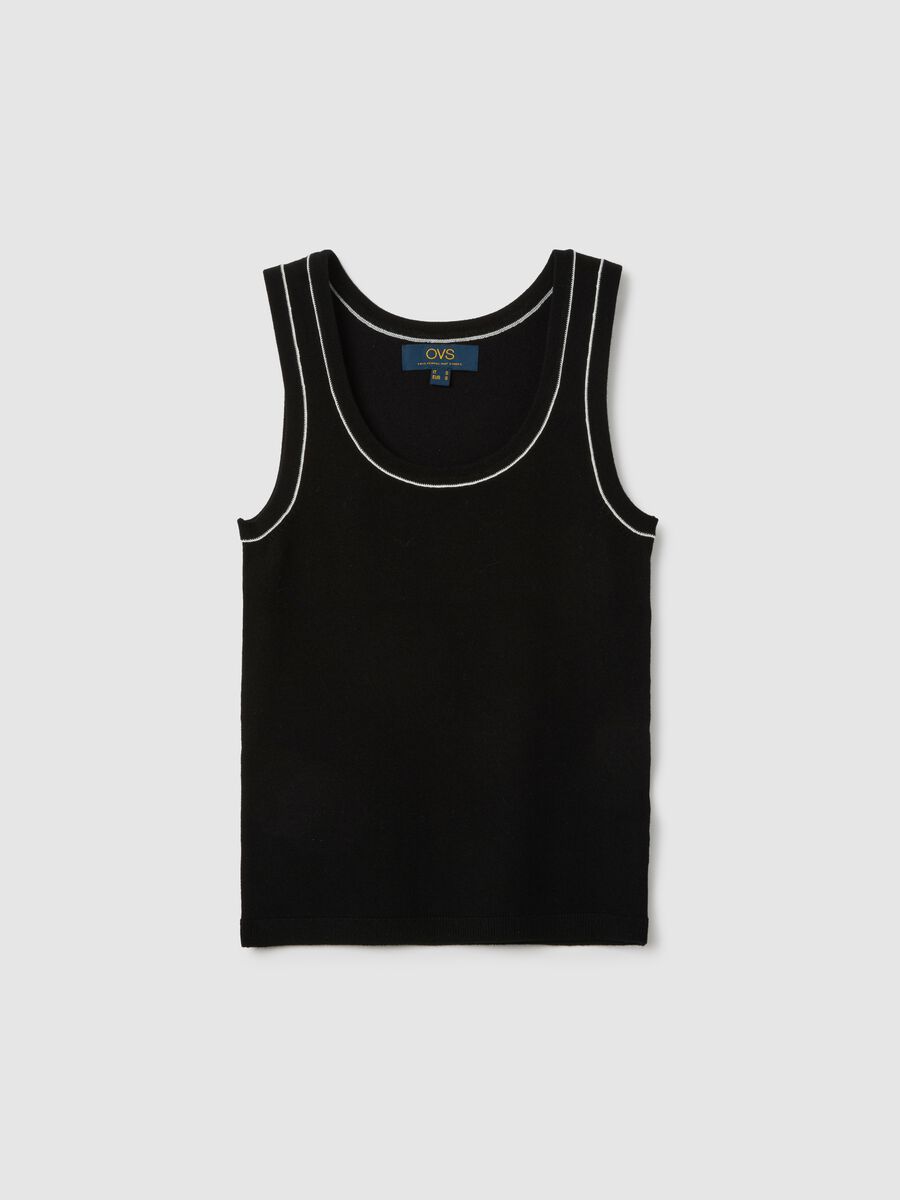 Women's Black Viscose Blend Top Regular Fit_4