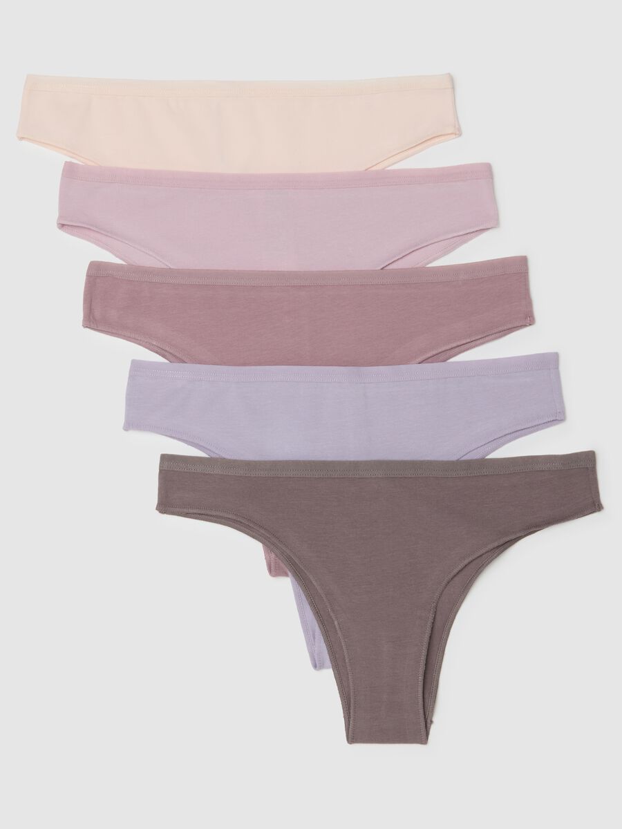 Multipack de cuecas brasileiras em algod&atilde;o el&aacute;stico multicolorido de ajuste regular_0