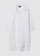 White pure organic cotton kaftan with V-neck_4