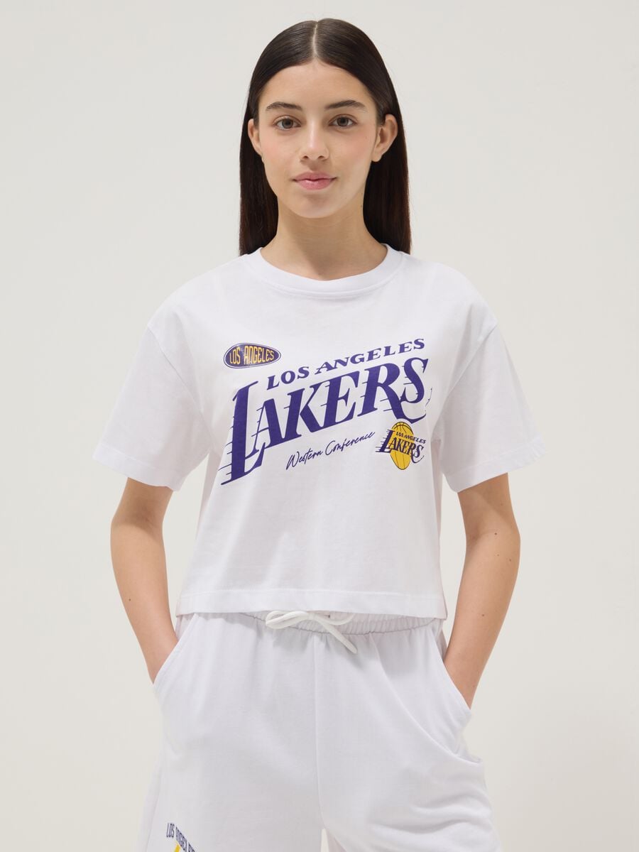 Wei&szlig;es Kurzarm-T-Shirt aus reiner Baumwolle_0