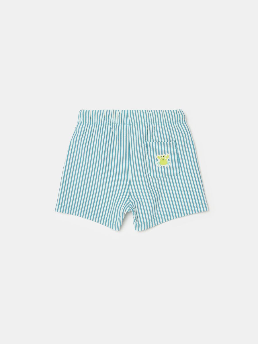 Striped swimming trunks with drawstring_1